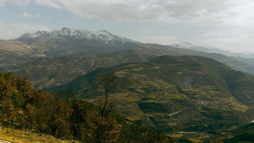 Scenic view of mountains against sky