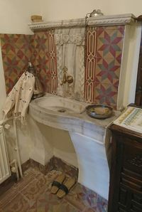 Chairs and tables in bathroom