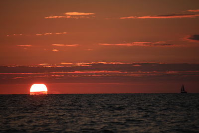 Scenic view of sea at sunset