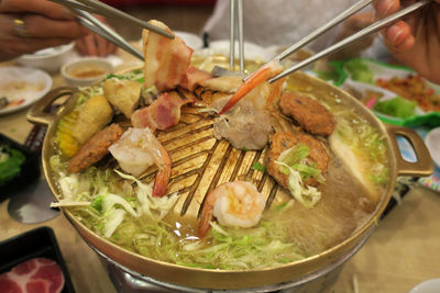 Close-up of soup in bowl