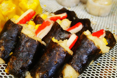 Close-up of meal served in plate