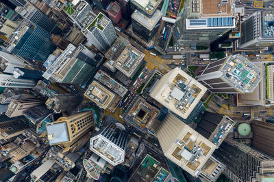 Aerial view of modern buildings in city