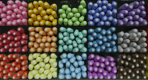Full frame shot of multi colored for sale at market stall