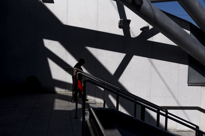 Shadow of person on staircase