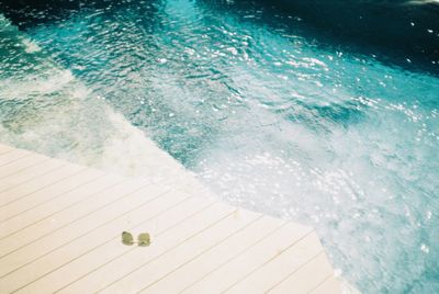 High angle view of swimming pool in sea