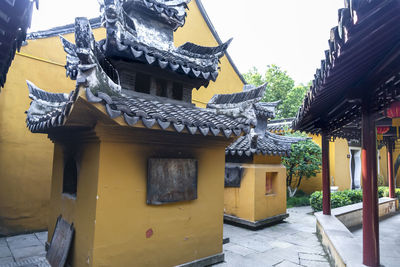 Exterior of temple outside building
