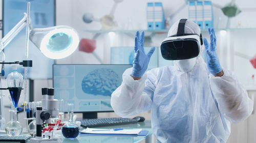 Female scientist working in laboratory