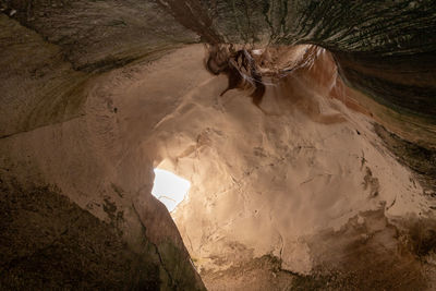 View of rock formation in cave