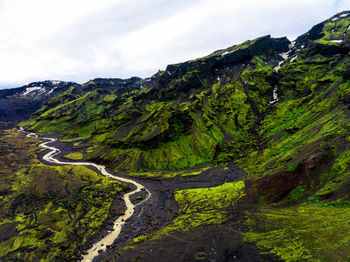 Scenic view of mountains against sky