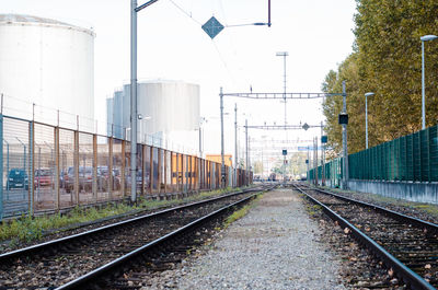 Railroad tracks against sky