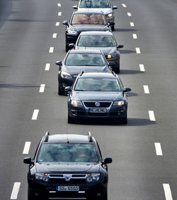 High angle view of traffic on road