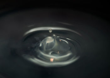 Close-up of drop falling in water