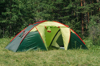 Large tourist tent for six people for outdoor recreation