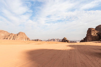 Scenic view of desert against sky