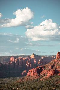 Scenic view of rock formations against sky