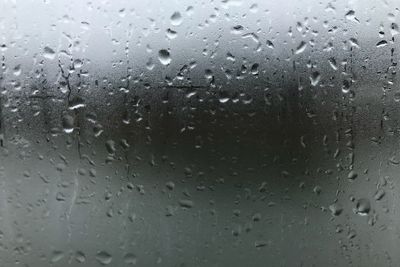 Full frame shot of wet glass window