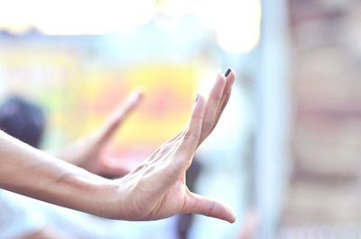 Close-up of woman using mobile phone