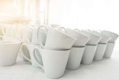 Close-up of coffee cup on table