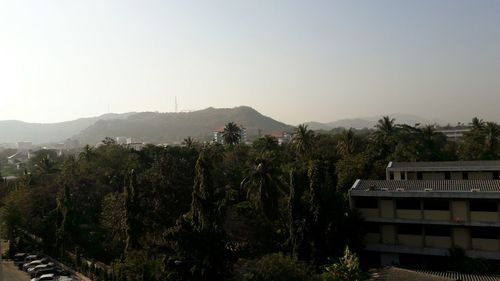 View of mountain against clear sky