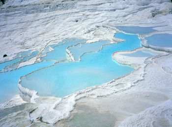 High angle view of blue water