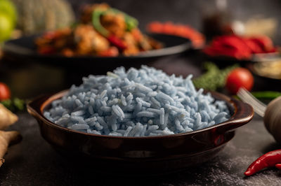 Close-up of food on table