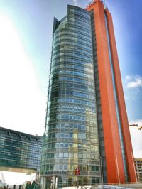 Low angle view of modern building against sky