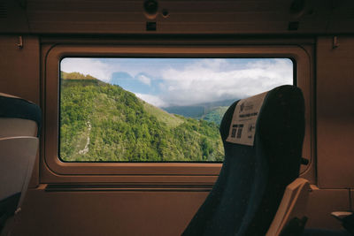 Train passing through window