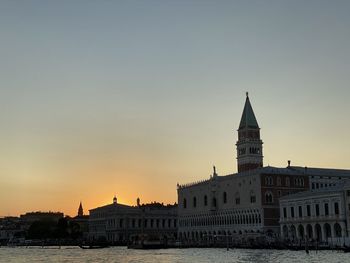 View of building against sky during sunset