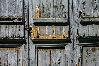 Full frame shot of weathered door
