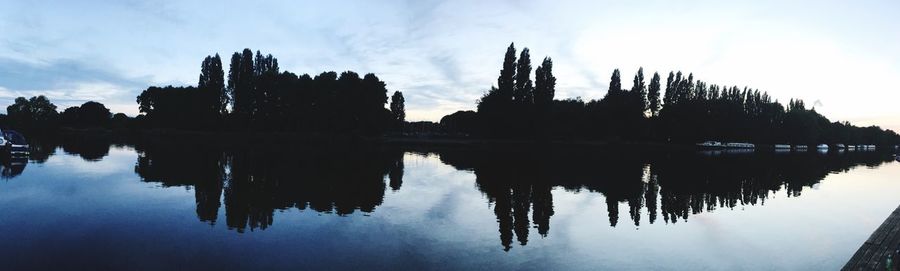 Reflection of built structure in water