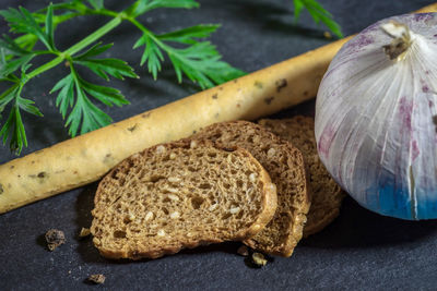 Close-up of bread on table