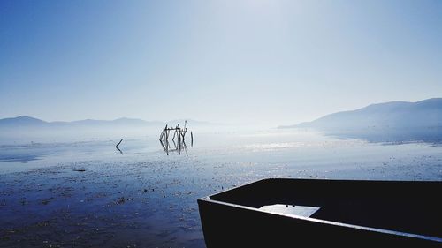 Scenic view of sea against sky during winter