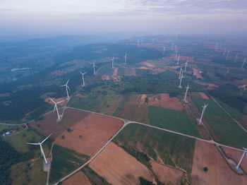 Aerial view of agricultural landscape