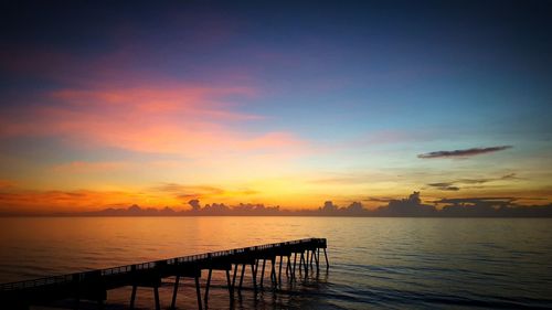 Scenic view of sea at dusk