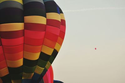 Cropped image of colorful hot air balloon against sky