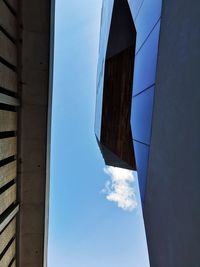 Low angle view of modern building against sky