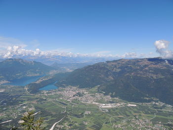 High angle view of landscape against sky