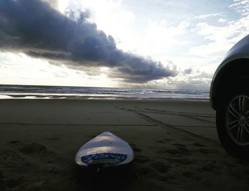 Scenic view of beach against sky