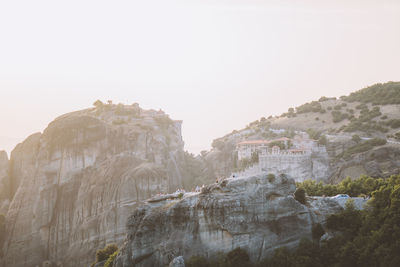 Scenic view of mountains against clear sky