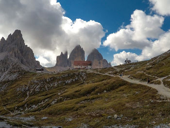 Panoramic view of landscape and mountains against sky