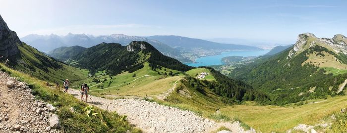 Panoramic view of mountains against sky