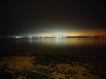 View of sea at night