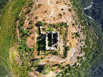 High angle view of old building