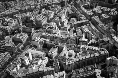 High angle view of buildings in town