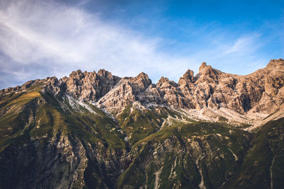 Panoramic view of mountains against sky