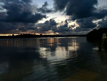 Scenic view of dramatic sky during sunset