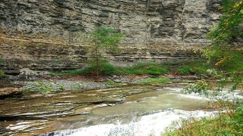 Scenic view of water flowing through rocks