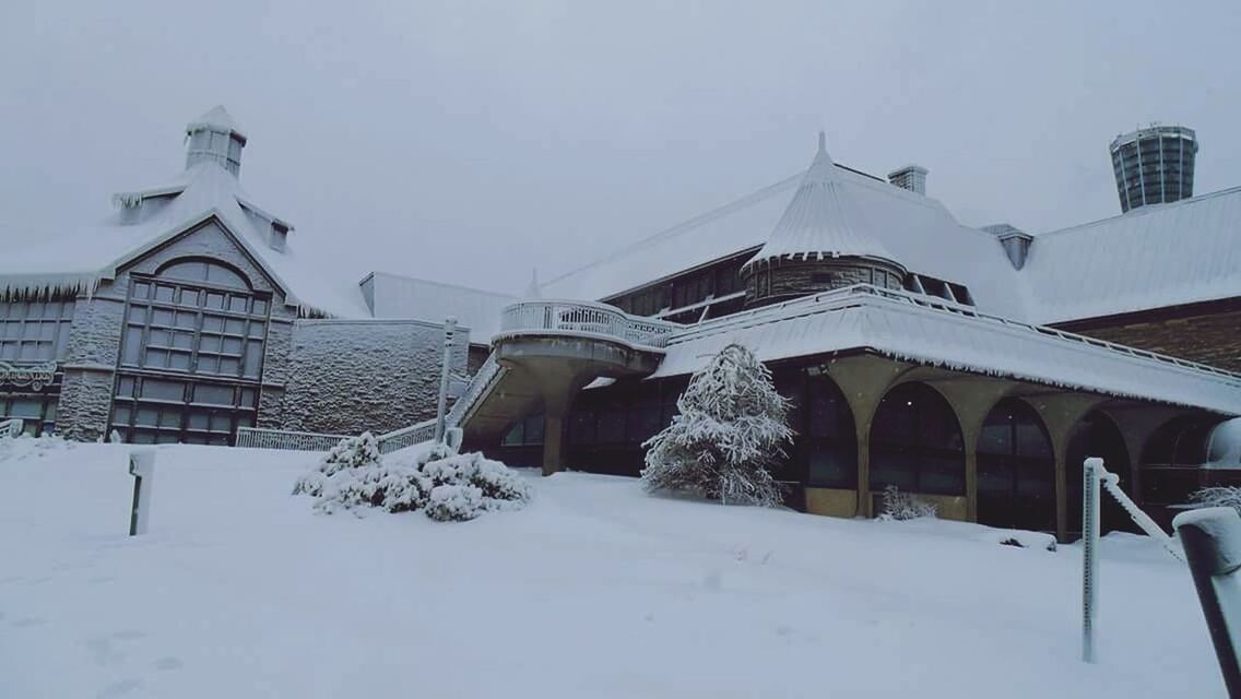 snow, winter, cold temperature, architecture, building exterior, built structure, season, weather, white color, place of worship, religion, covering, church, spirituality, sky, frozen, house, covered, roof