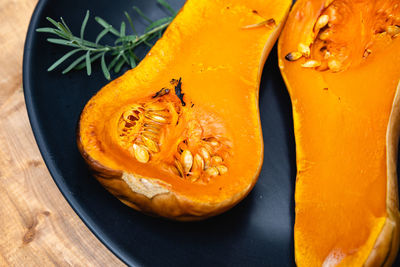 Close-up of pumpkin on table