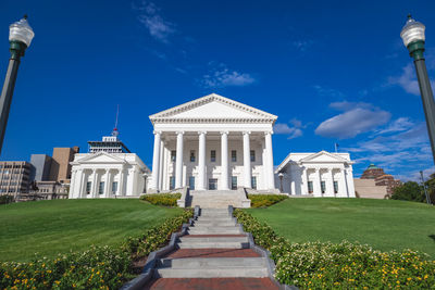 View of historical building against blue sky